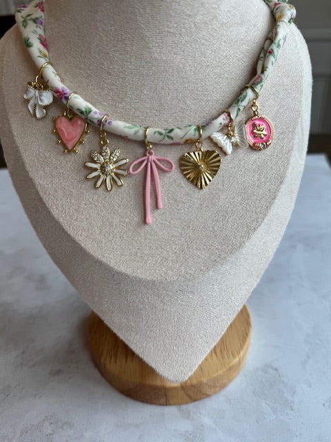 Pretty In Pink Bandana Necklace